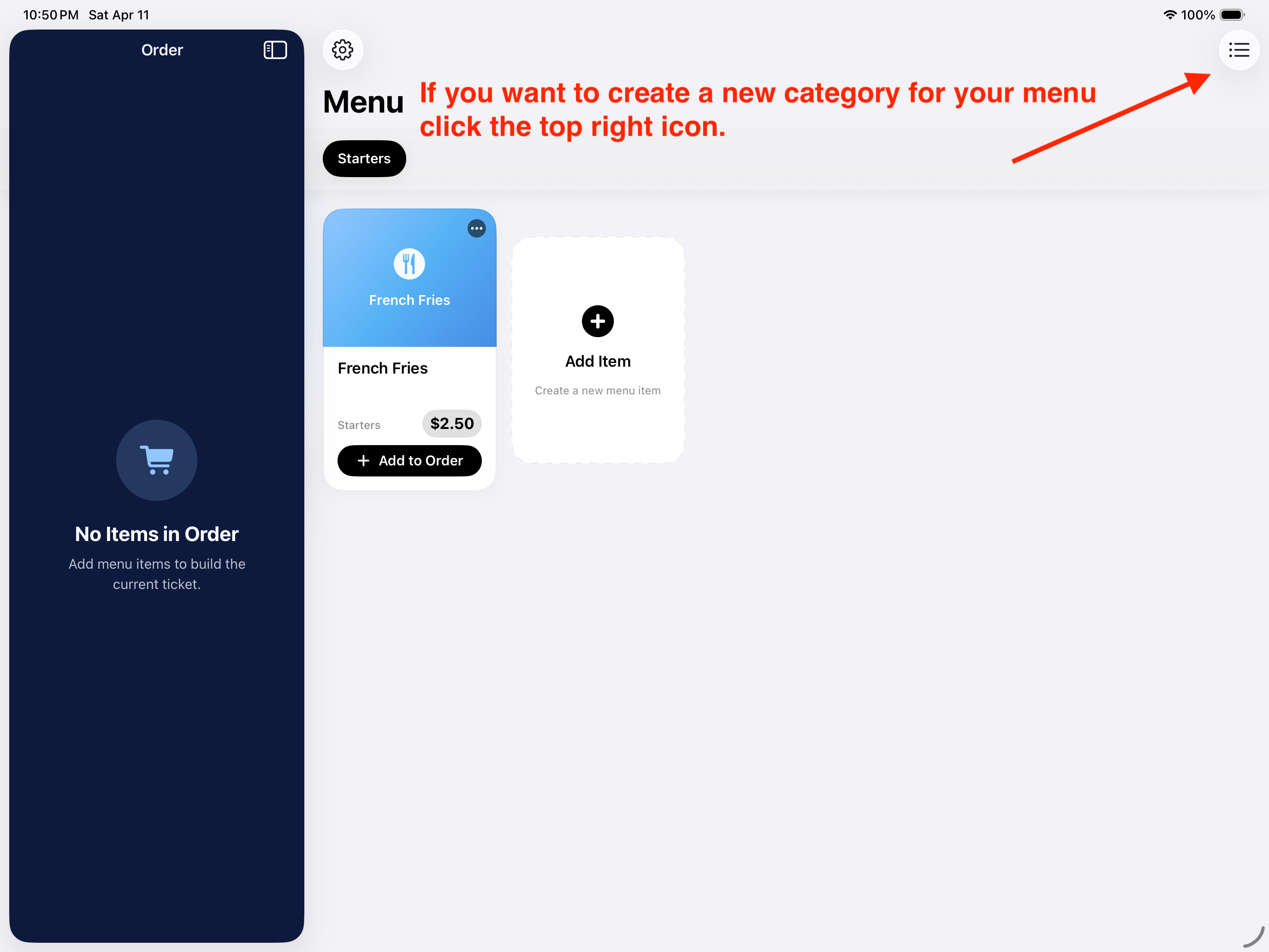 Create new category icon in Elephant POS